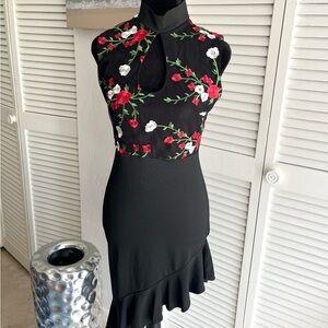 Elegant Black Floral Dress